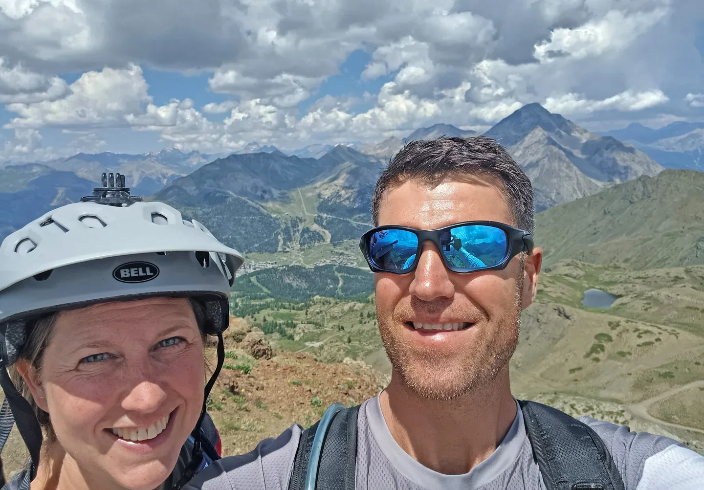 Steve and Eleanor taking a selfie in the Alps